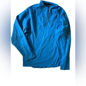 Peter Millar Element Wind Pullover Men's L Fleece Quarter Zip Blue‎ Long Sleeve✅
